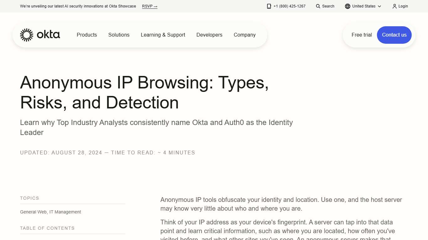 Anonymous IP Browsing: Types, Risks, and Detection Okta