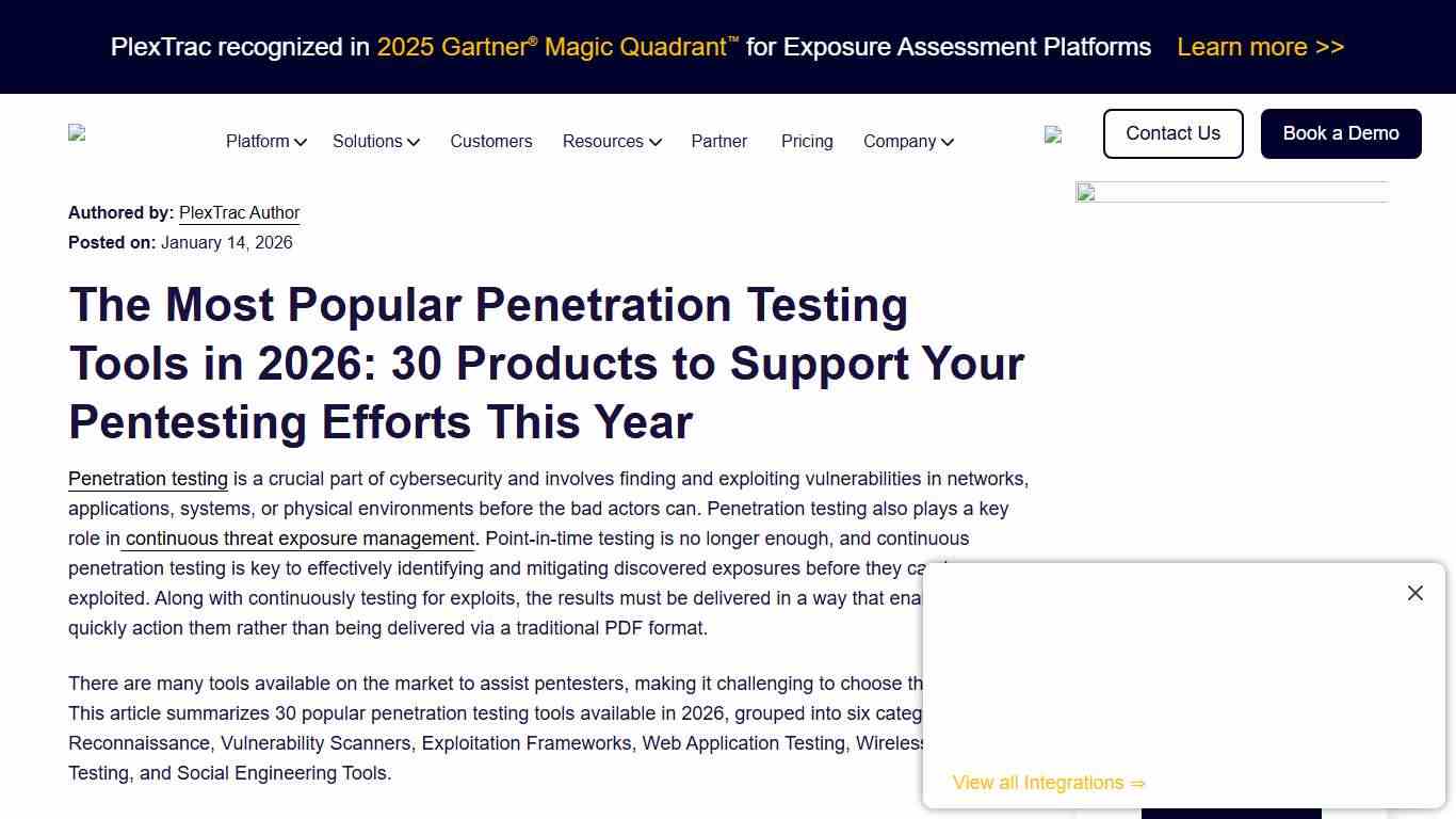 The Most Popular Penetration Testing Tools in 2026 - PlexTrac